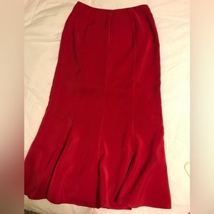 Brushed Satin red maxi skirt size 4, hardly worn excellent condition